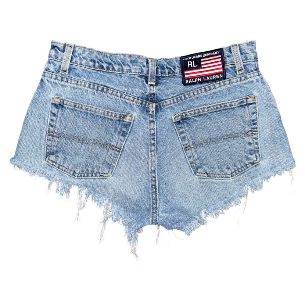 Polo by Ralph Lauren Light Blue Distressed Denim Jean Shorts